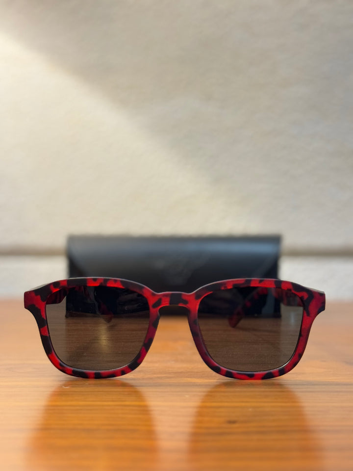 Poppy Red Tortoise Sunglasses Glasses - Unisex